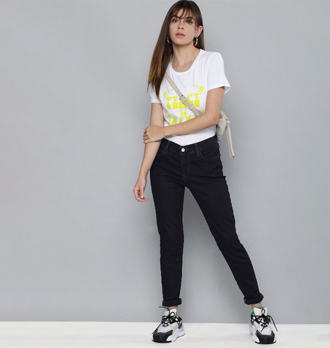 Women Blue 710 Super Skinny Fit Mid Rise Stretchable Jeans